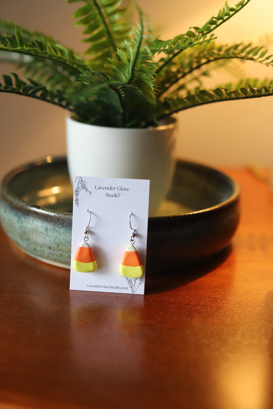 Candy Corn Polymer Clay Earrings