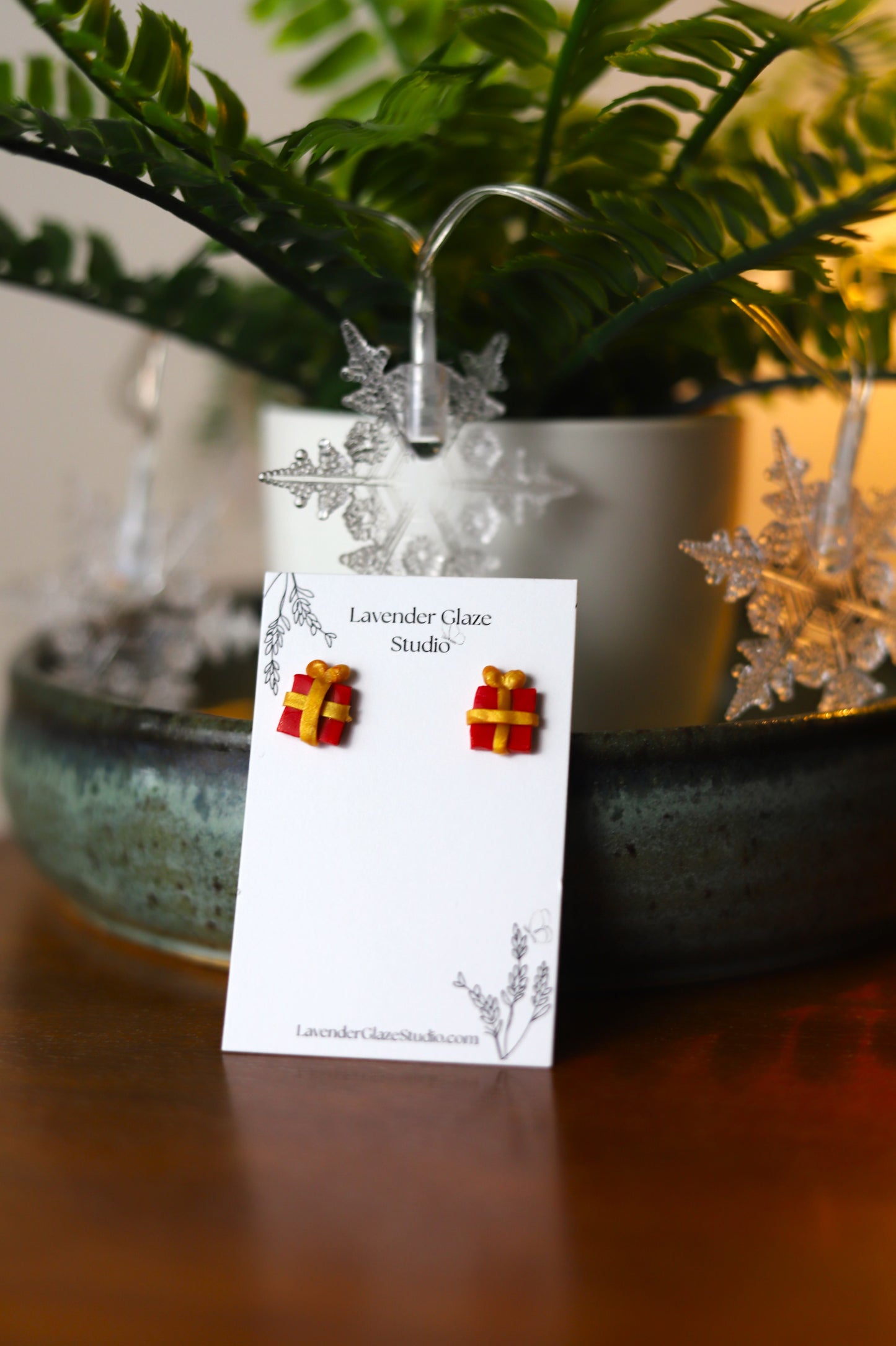 Polymer Clay Present Stud Earrings