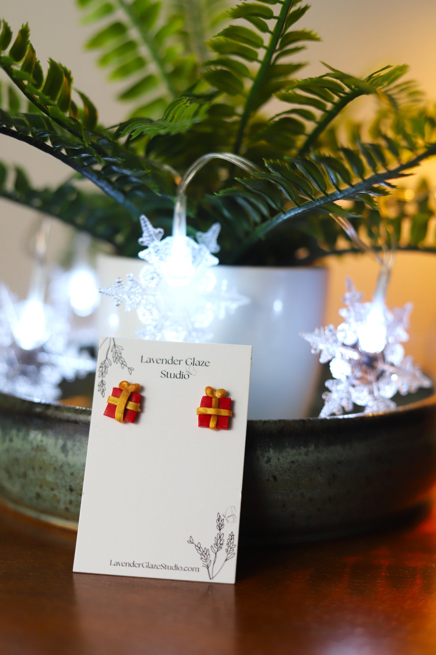 Polymer Clay Present Stud Earrings