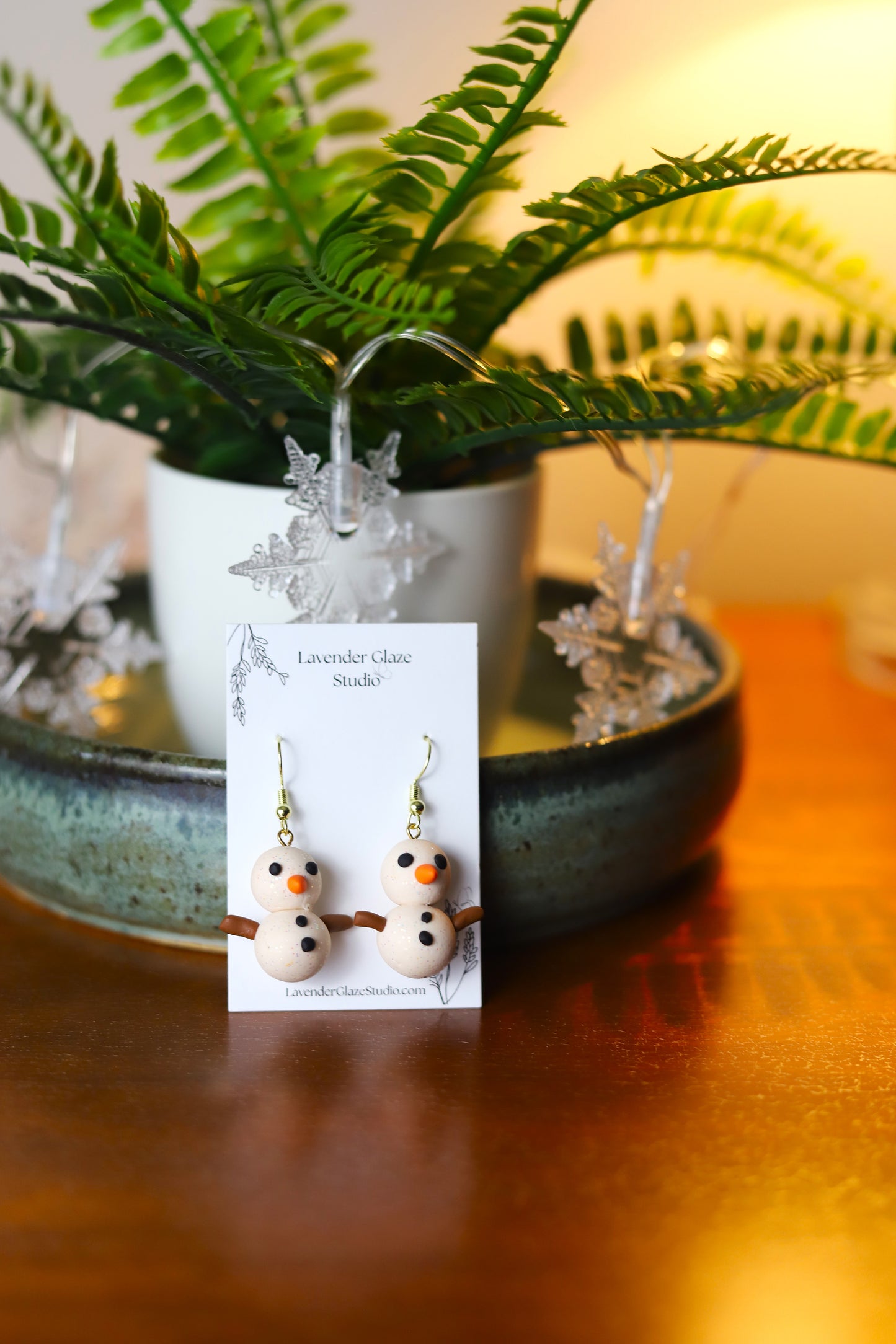 Polymer Clay Snowman Earrings