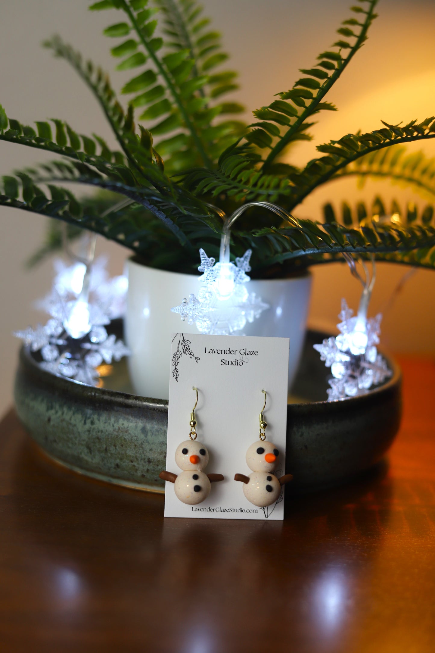 Polymer Clay Snowman Earrings